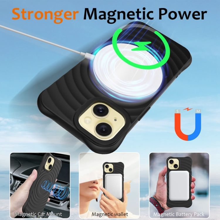 Wave Texture MagSafe Magnetic Liquid Silicone Phone Case, For iPhone 15, For iPhone 14 Plus, For iPhone 14, For iPhone 14 Pro