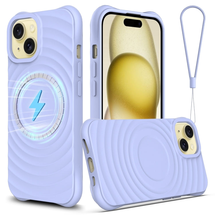 Wave Texture MagSafe Magnetic Liquid Silicone Phone Case, For iPhone 15, For iPhone 14 Plus, For iPhone 14, For iPhone 14 Pro