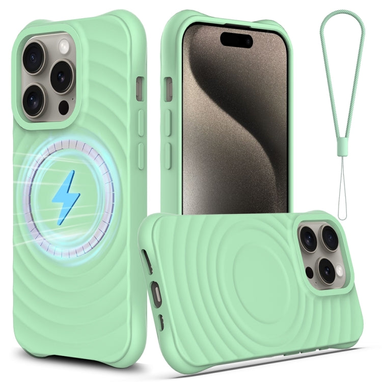 Wave Texture MagSafe Magnetic Liquid Silicone Phone Case, For iPhone 15, For iPhone 14 Plus, For iPhone 14, For iPhone 14 Pro