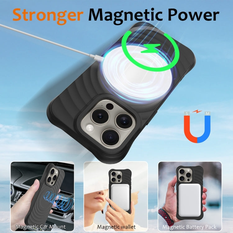 Wave Texture MagSafe Magnetic Liquid Silicone Phone Case, For iPhone 14 Pro Max, For iPhone 13 Pro Max, For iPhone 13 Pro, For iPhone 13