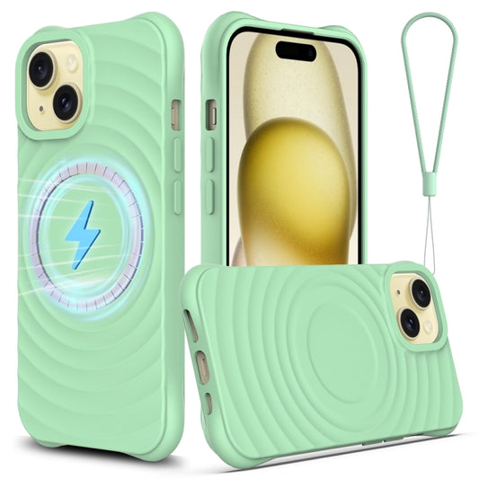 Wave Texture MagSafe Magnetic Liquid Silicone Phone Case, For iPhone 13 mini, For iPhone 12, For iPhone 12 Pro Max, For iPhone 12 Pro