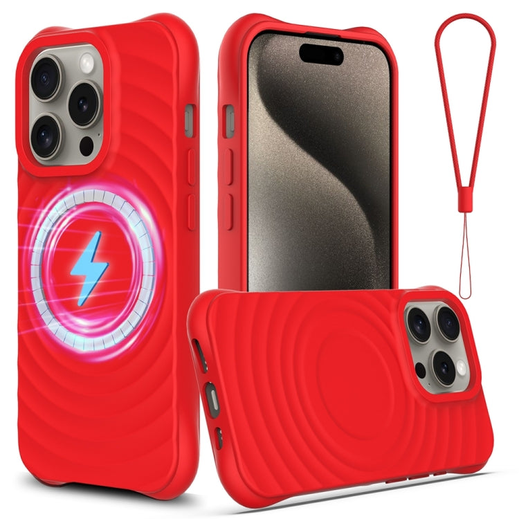 Wave Texture MagSafe Magnetic Liquid Silicone Phone Case, For iPhone 13 mini, For iPhone 12, For iPhone 12 Pro Max, For iPhone 12 Pro