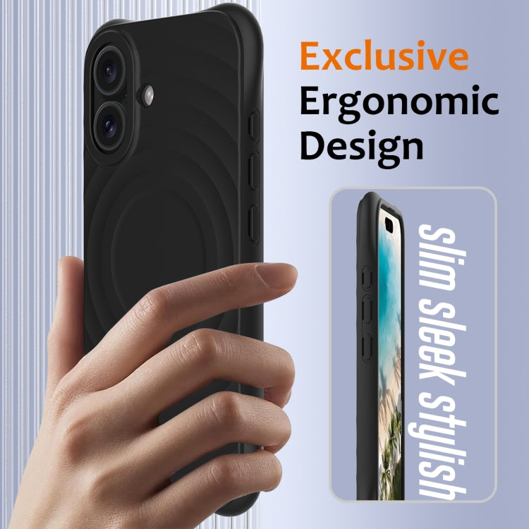 Wave Texture MagSafe Magnetic Liquid Silicone Phone Case, For iPhone 16, For iPhone 15 Pro Max, For iPhone 15 Pro, For iPhone 15 Plus