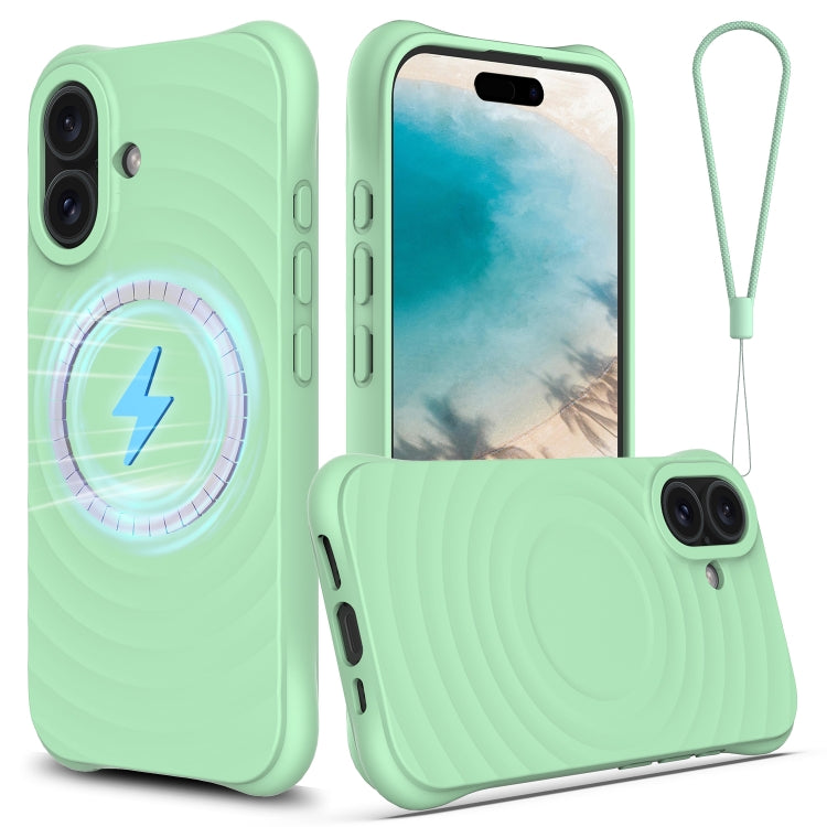 Wave Texture MagSafe Magnetic Liquid Silicone Phone Case, For iPhone 16, For iPhone 15 Pro Max, For iPhone 15 Pro, For iPhone 15 Plus