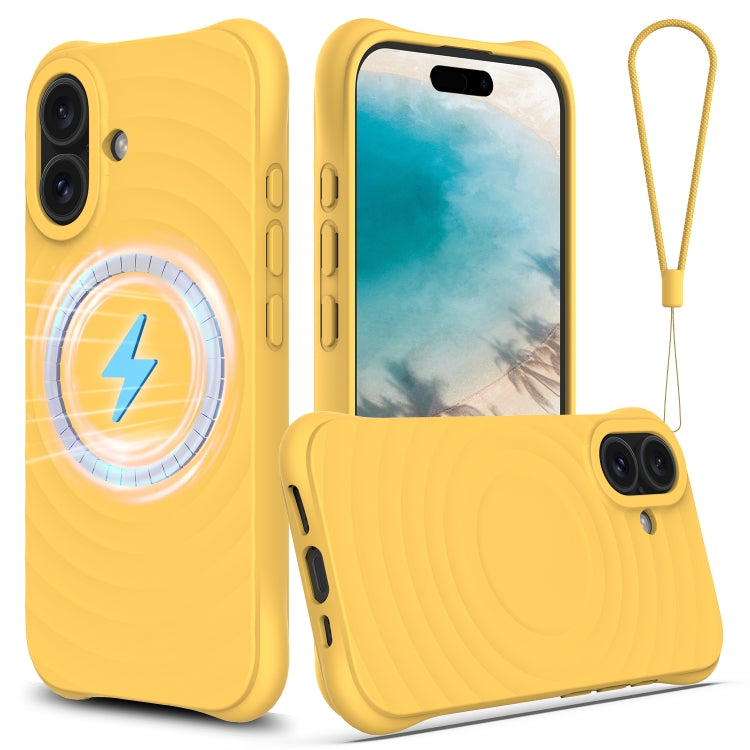 Wave Texture MagSafe Magnetic Liquid Silicone Phone Case, For iPhone 16, For iPhone 15 Pro Max, For iPhone 15 Pro, For iPhone 15 Plus
