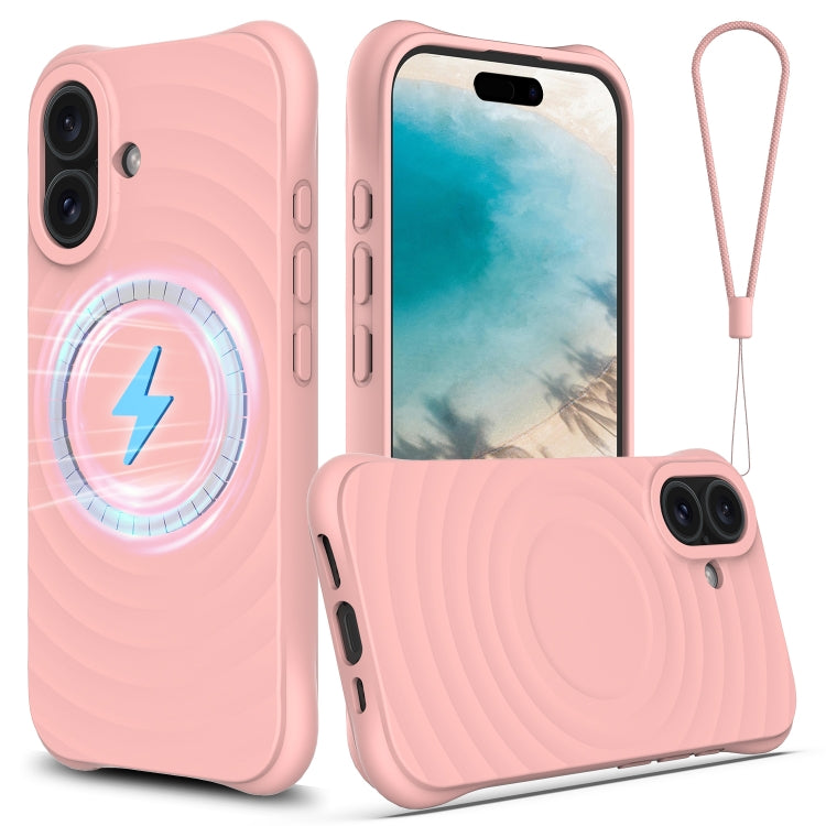 Wave Texture MagSafe Magnetic Liquid Silicone Phone Case, For iPhone 16, For iPhone 15 Pro Max, For iPhone 15 Pro, For iPhone 15 Plus