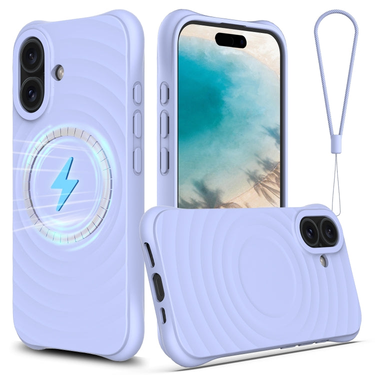 Wave Texture MagSafe Magnetic Liquid Silicone Phone Case, For iPhone 16, For iPhone 15 Pro Max, For iPhone 15 Pro, For iPhone 15 Plus