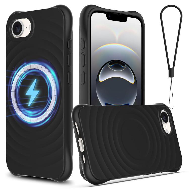 Wave Texture MagSafe Magnetic Liquid Silicone Phone Case