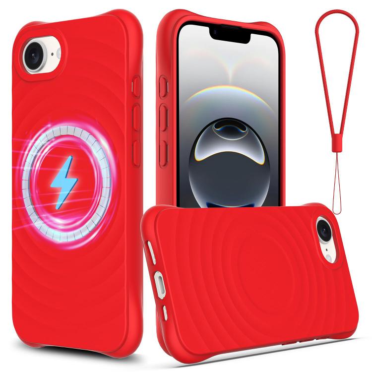 Wave Texture MagSafe Magnetic Liquid Silicone Phone Case
