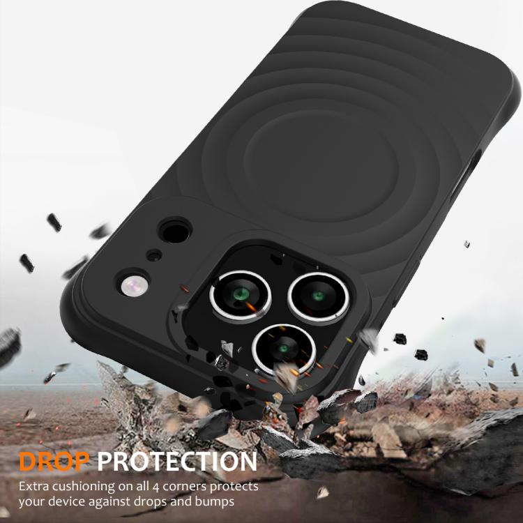 Wave Texture MagSafe Magnetic Liquid Silicone Phone Case