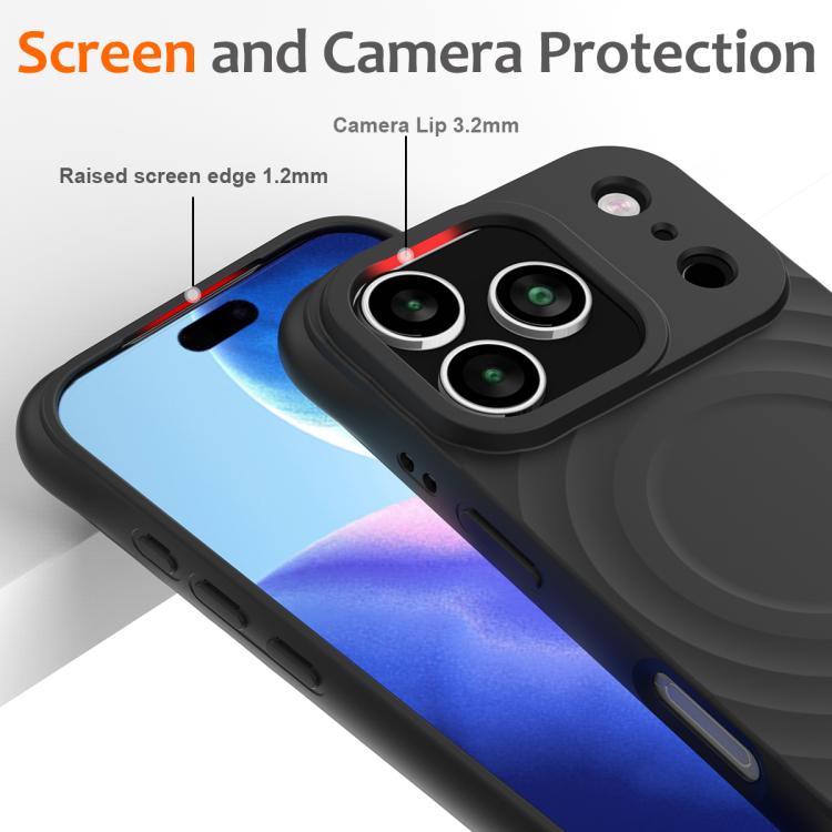Wave Texture MagSafe Magnetic Liquid Silicone Phone Case