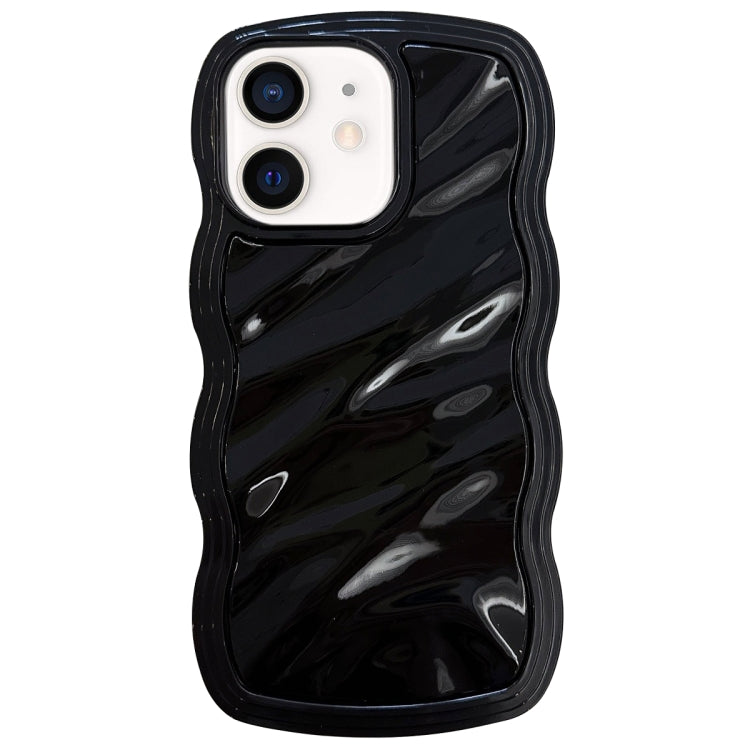 Solid Color Waves PC Hybrid TPU Phone Case, For iPhone 11
