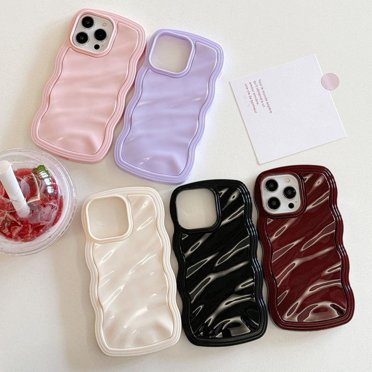 Solid Color Waves PC Hybrid TPU Phone Case, For iPhone 11