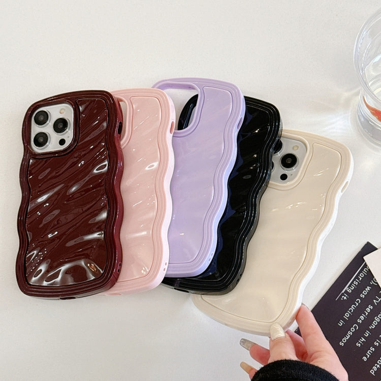 Solid Color Waves PC Hybrid TPU Phone Case, For iPhone 11