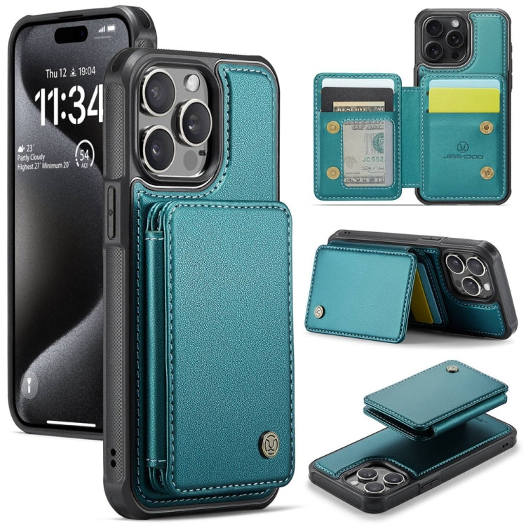 JEEHOOD J05 Business Magnetic Style RFID Leather Phone Case, For iPhone 16, For iPhone 15 Pro Max, For iPhone 15 Pro, For iPhone 15 Plus