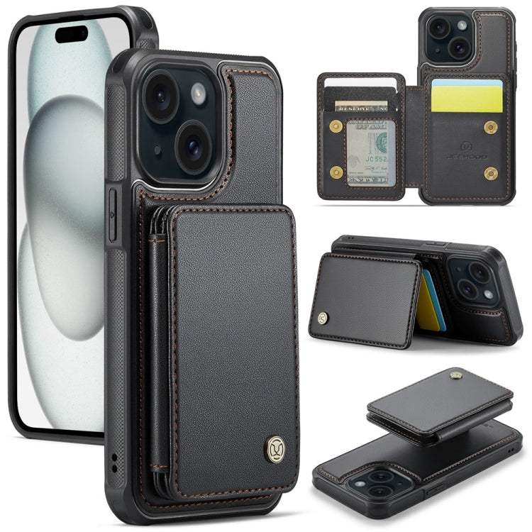 JEEHOOD J05 Business Magnetic Style RFID Leather Phone Case, For iPhone 15, For iPhone 14 Plus, For iPhone 14, For iPhone 14 Pro