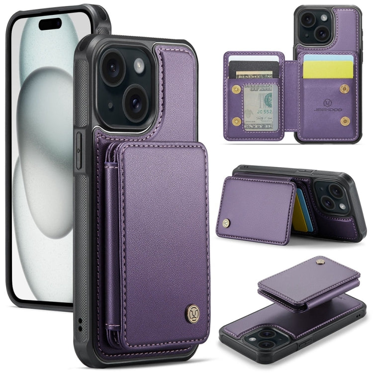 JEEHOOD J05 Business Magnetic Style RFID Leather Phone Case, For iPhone 15, For iPhone 14 Plus, For iPhone 14, For iPhone 14 Pro