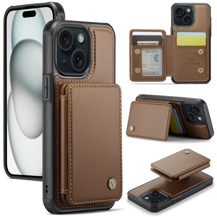 JEEHOOD J05 Business Magnetic Style RFID Leather Phone Case, For iPhone 15, For iPhone 14 Plus, For iPhone 14, For iPhone 14 Pro
