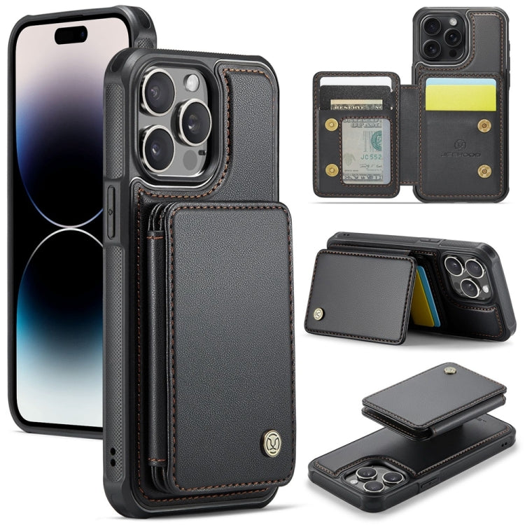 JEEHOOD J05 Business Magnetic Style RFID Leather Phone Case, For iPhone 14 Pro Max, For iPhone 13 Pro Max, For iPhone 13 Pro, For iPhone 13