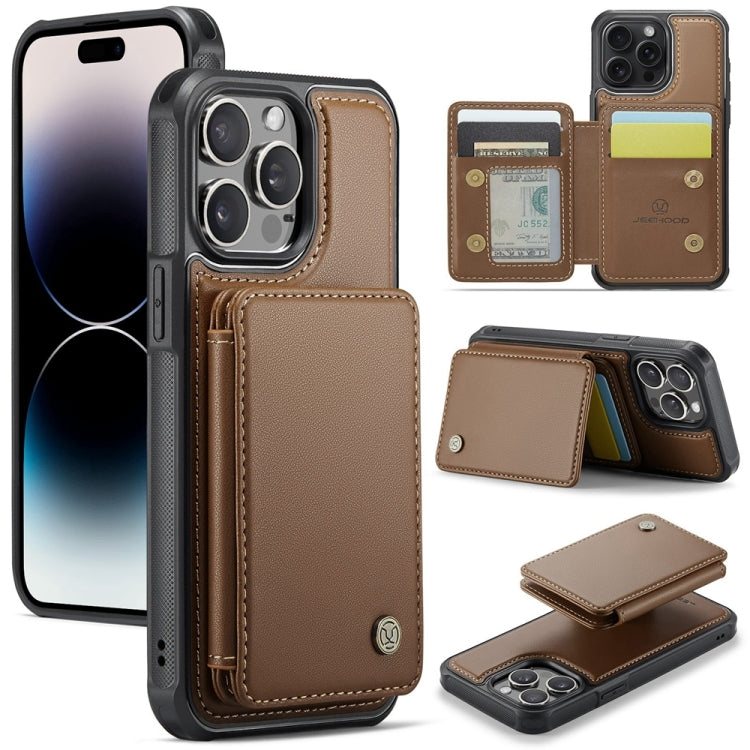 JEEHOOD J05 Business Magnetic Style RFID Leather Phone Case, For iPhone 14 Pro Max, For iPhone 13 Pro Max, For iPhone 13 Pro, For iPhone 13