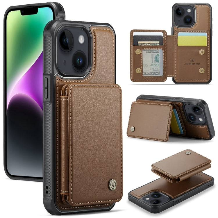 JEEHOOD J05 Business Magnetic Style RFID Leather Phone Case, For iPhone 14 Pro Max, For iPhone 13 Pro Max, For iPhone 13 Pro, For iPhone 13