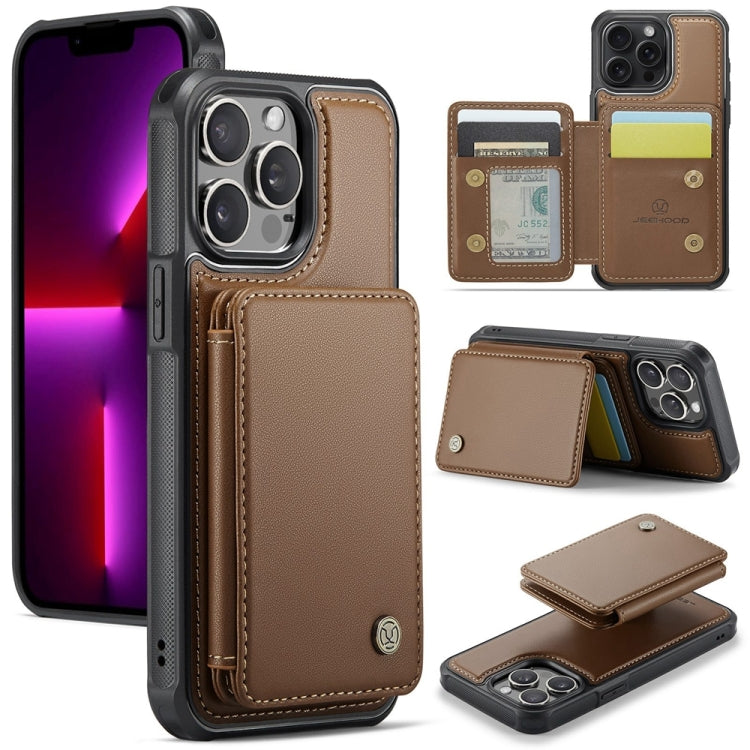 JEEHOOD J05 Business Magnetic Style RFID Leather Phone Case, For iPhone 14 Pro Max, For iPhone 13 Pro Max, For iPhone 13 Pro, For iPhone 13