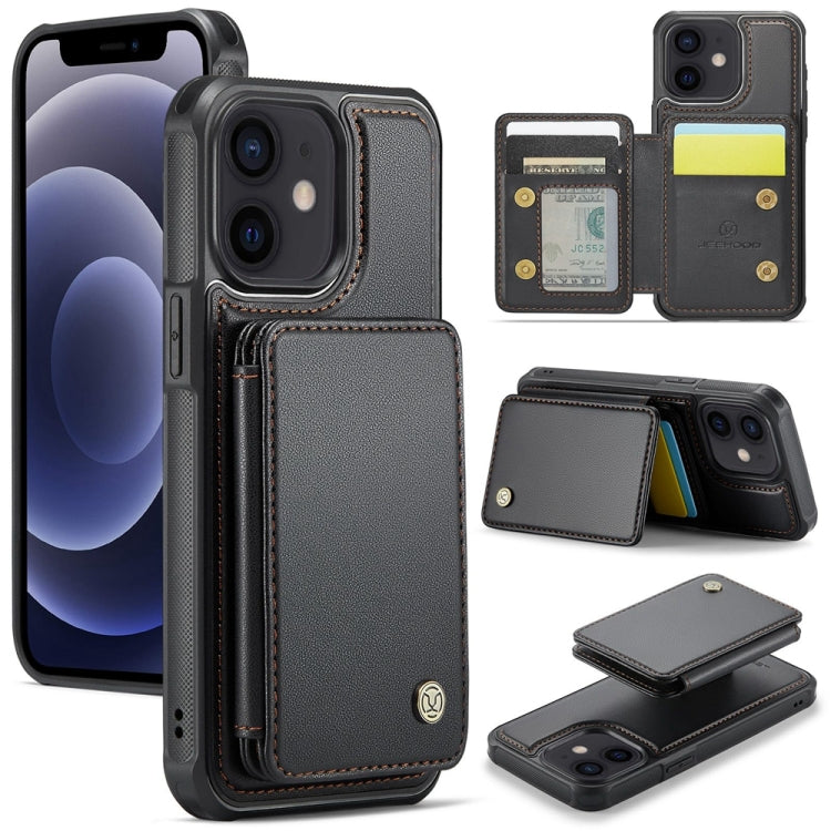 JEEHOOD J05 Business Magnetic Style RFID Leather Phone Case, For iPhone 12 / 12 Pro, For iPhone 12 Pro Max, For iPhone 11 Pro Max, For iPhone 11