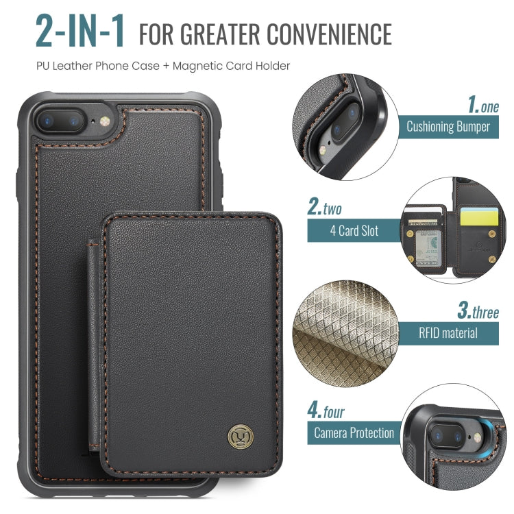 JEEHOOD J05 Business Magnetic Style RFID Leather Phone Case, For iPhone 8 Plus / 7 Plus / 6 Plus