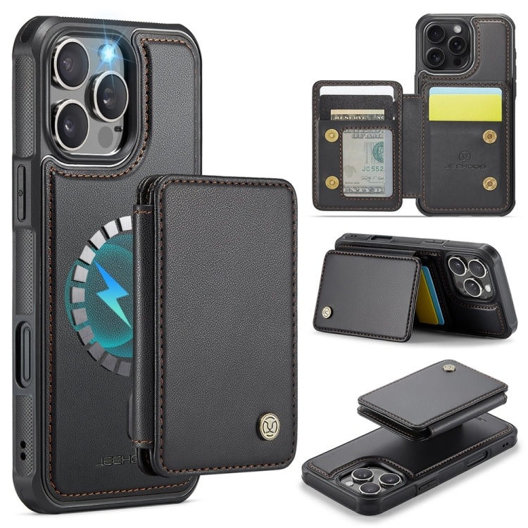 JEEHOOD J05 Business Magnetic Style RFID Leather Phone Case, For iPhone 16, For iPhone 15 Pro Max, For iPhone 15 Pro, For iPhone 15 Plus