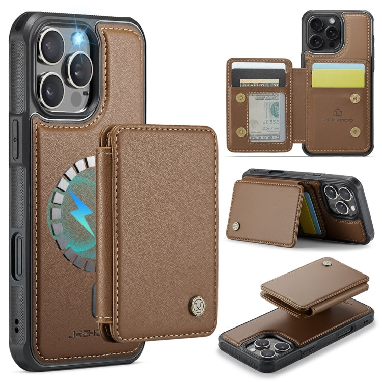 JEEHOOD J05 Business Magnetic Style RFID Leather Phone Case, For iPhone 16, For iPhone 15 Pro Max, For iPhone 15 Pro, For iPhone 15 Plus