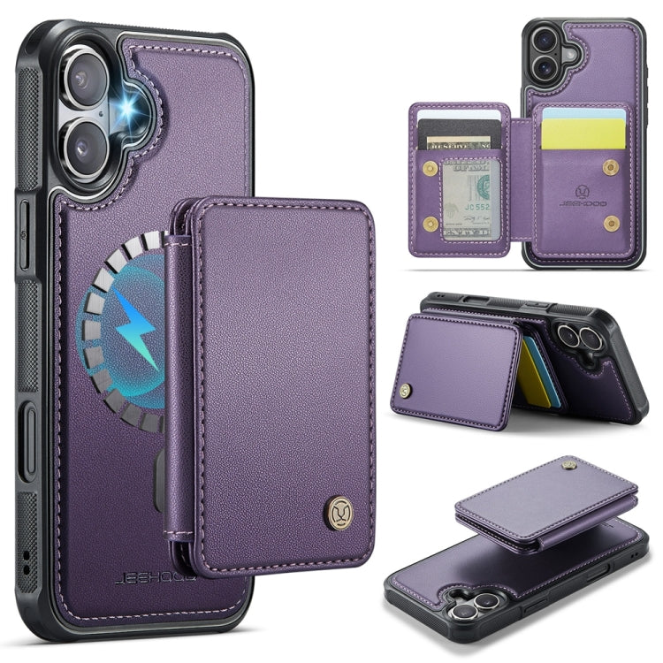 JEEHOOD J05 Business Magnetic Style RFID Leather Phone Case, For iPhone 16, For iPhone 15 Pro Max, For iPhone 15 Pro, For iPhone 15 Plus