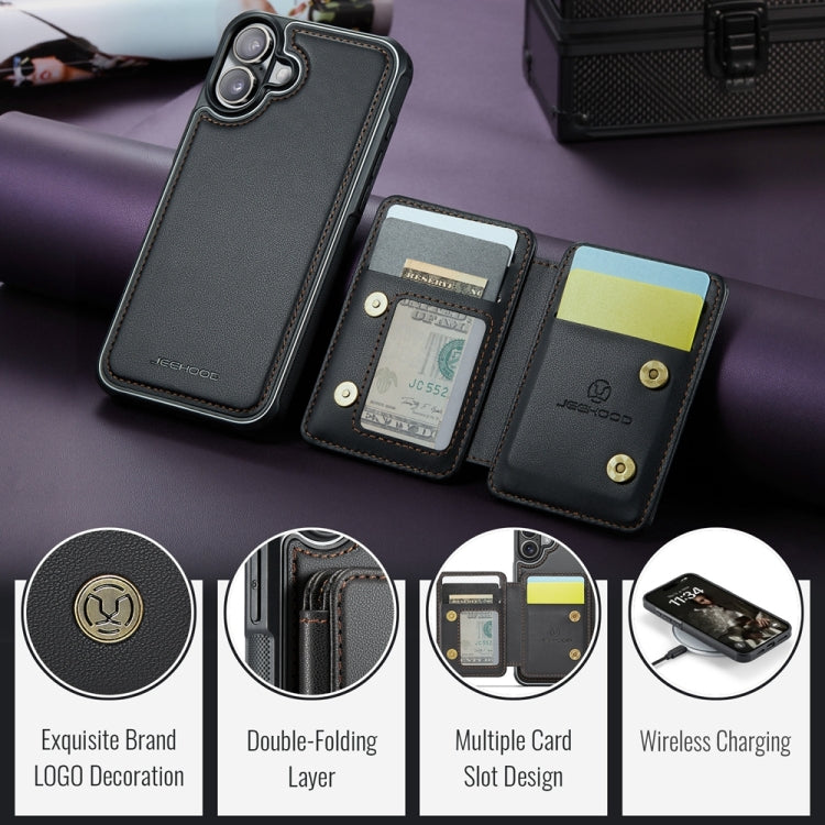 JEEHOOD J05 Business Magnetic Style RFID Leather Phone Case, For iPhone 16, For iPhone 15 Pro Max, For iPhone 15 Pro, For iPhone 15 Plus