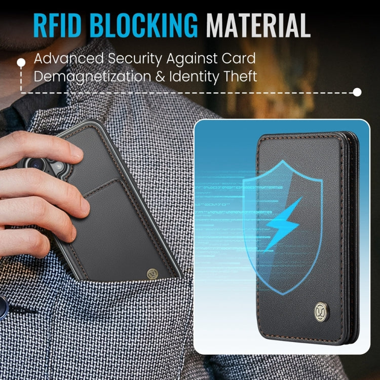 JEEHOOD J05 Business Magnetic Style RFID Leather Phone Case, For iPhone 16, For iPhone 15 Pro Max, For iPhone 15 Pro, For iPhone 15 Plus