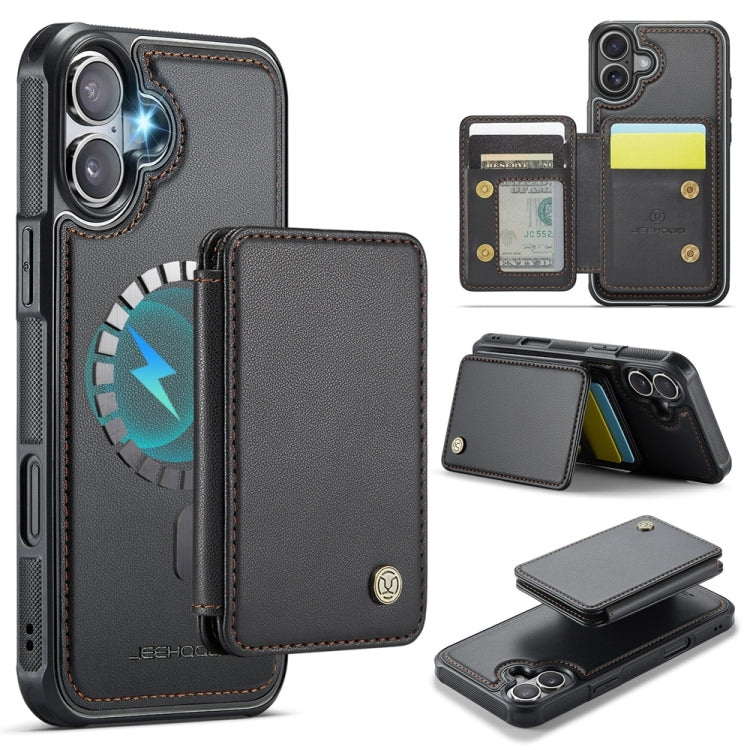 JEEHOOD J05 Business Magnetic Style RFID Leather Phone Case, For iPhone 16, For iPhone 15 Pro Max, For iPhone 15 Pro, For iPhone 15 Plus