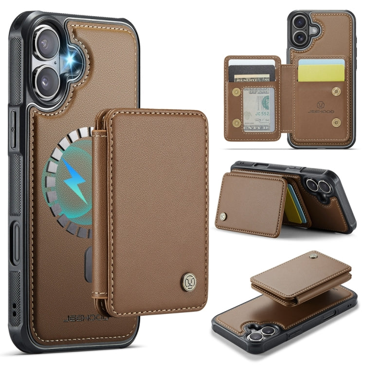 JEEHOOD J05 Business Magnetic Style RFID Leather Phone Case, For iPhone 16, For iPhone 15 Pro Max, For iPhone 15 Pro, For iPhone 15 Plus