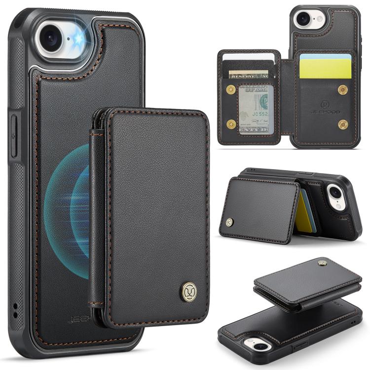 JEEHOOD J05 Business Magnetic Style RFID Leather Phone Case, For iPhone 17e / 16e, For iPhone 17 Pro Max, For iPhone 17 Pro, For iPhone 17