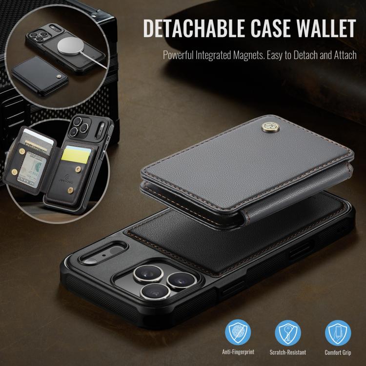 JEEHOOD J05 Business Magnetic Style RFID Leather Phone Case, For iPhone Air, For iPhone 16 Pro Max, For iPhone 16 Pro, For iPhone 16 Plus