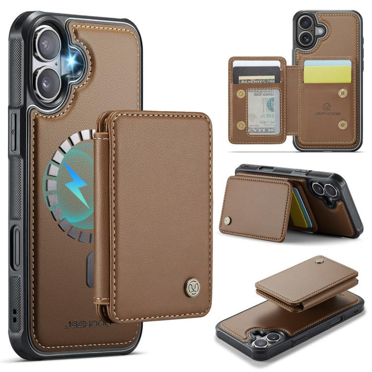 JEEHOOD J05 Business Magnetic Style RFID Leather Phone Case, For iPhone 17e / 16e, For iPhone 17 Pro Max, For iPhone 17 Pro, For iPhone 17