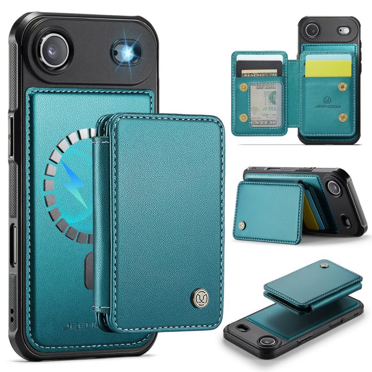 JEEHOOD J05 Business Magnetic Style RFID Leather Phone Case, For iPhone Air, For iPhone 16 Pro Max, For iPhone 16 Pro, For iPhone 16 Plus