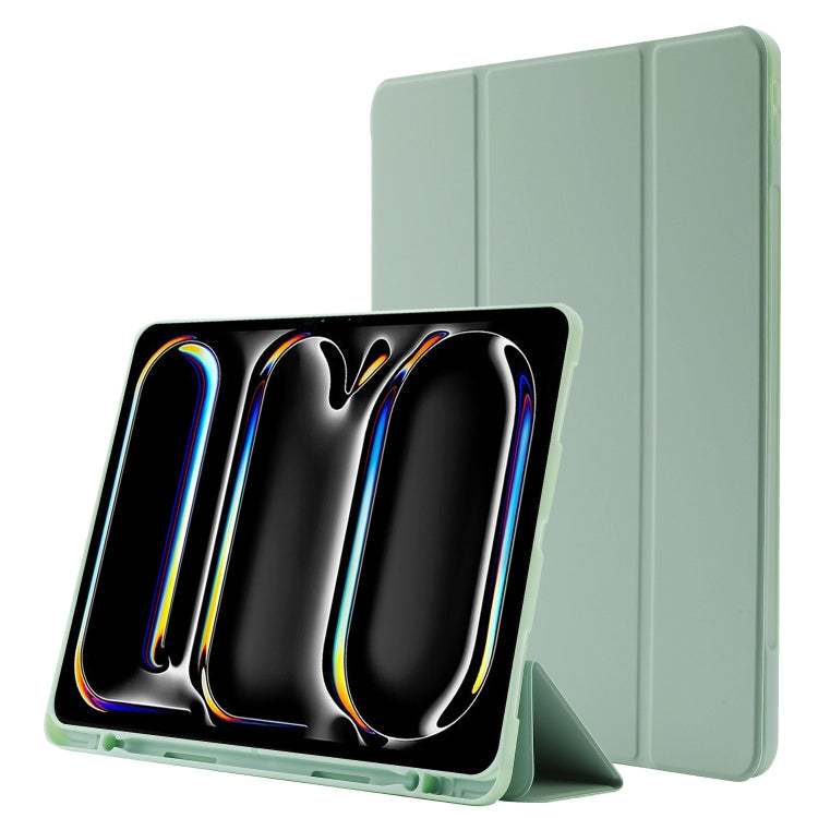 Skin Feel Tri-fold Leather Tablet Case with Pen Slot, For iPad Pro 13 2024, For iPad Pro 11 2024