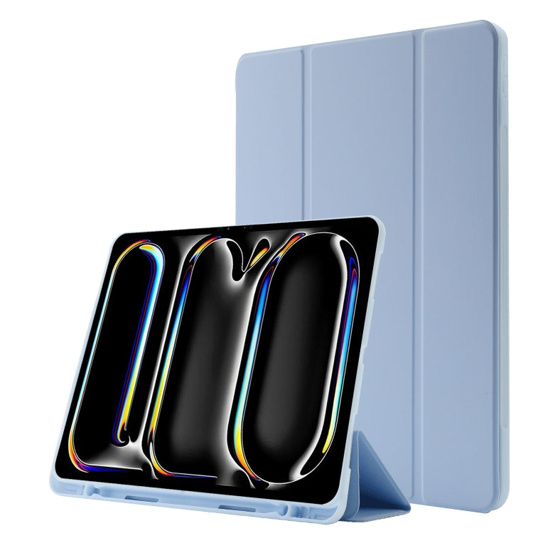 Skin Feel Tri-fold Leather Tablet Case with Pen Slot, For iPad Pro 13 2024, For iPad Pro 11 2024