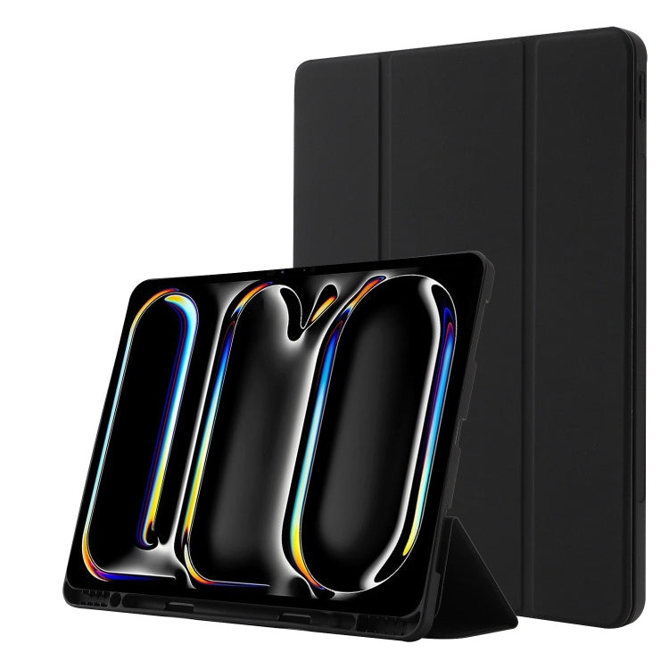 Skin Feel Tri-fold Leather Tablet Case with Pen Slot, For iPad Pro 13 2024, For iPad Pro 11 2024