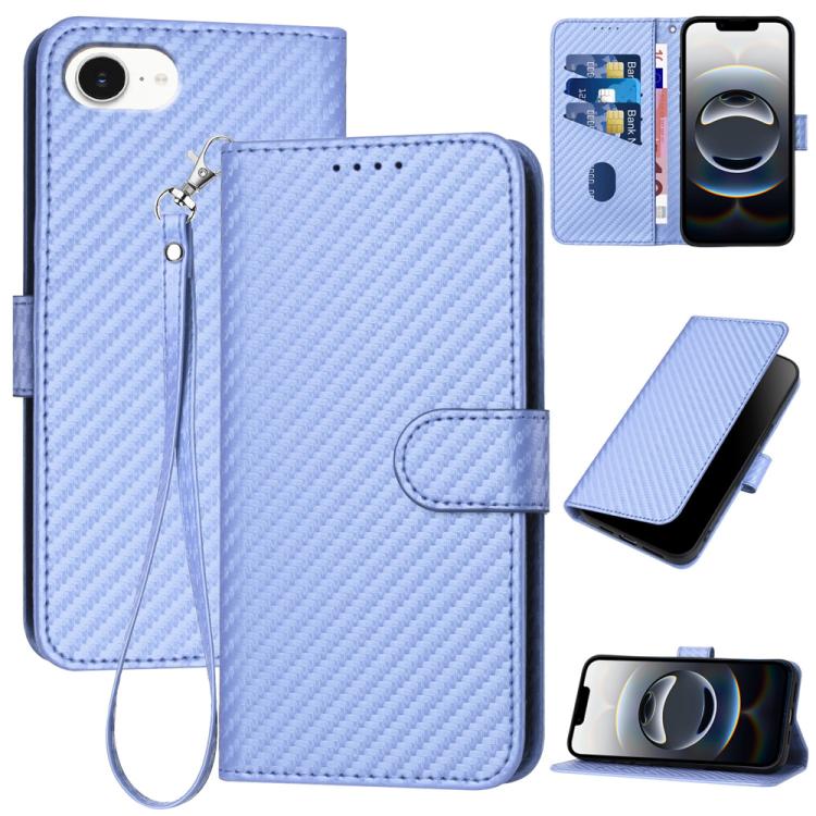 YX0070 Carbon Fiber Buckle Leather Phone Case with Lanyard, For iPhone 17 Pro Max, For iPhone 17 Pro, For iPhone 17