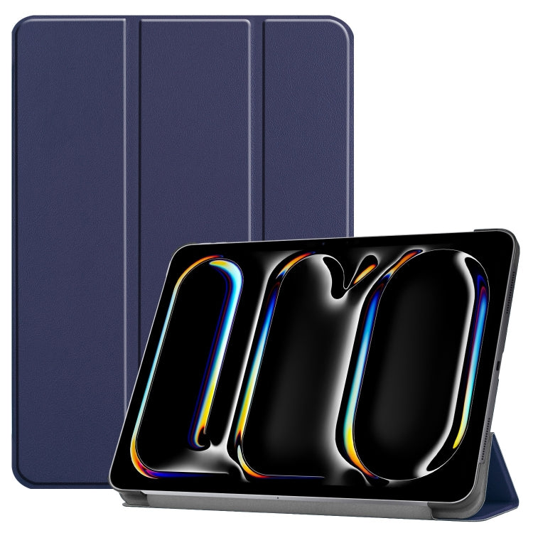 Custer Pure Color 3-Fold Holder Smart Leather Tablet Case, For iPad Air 13 2024 / 2025, For iPad Pro 13 2024