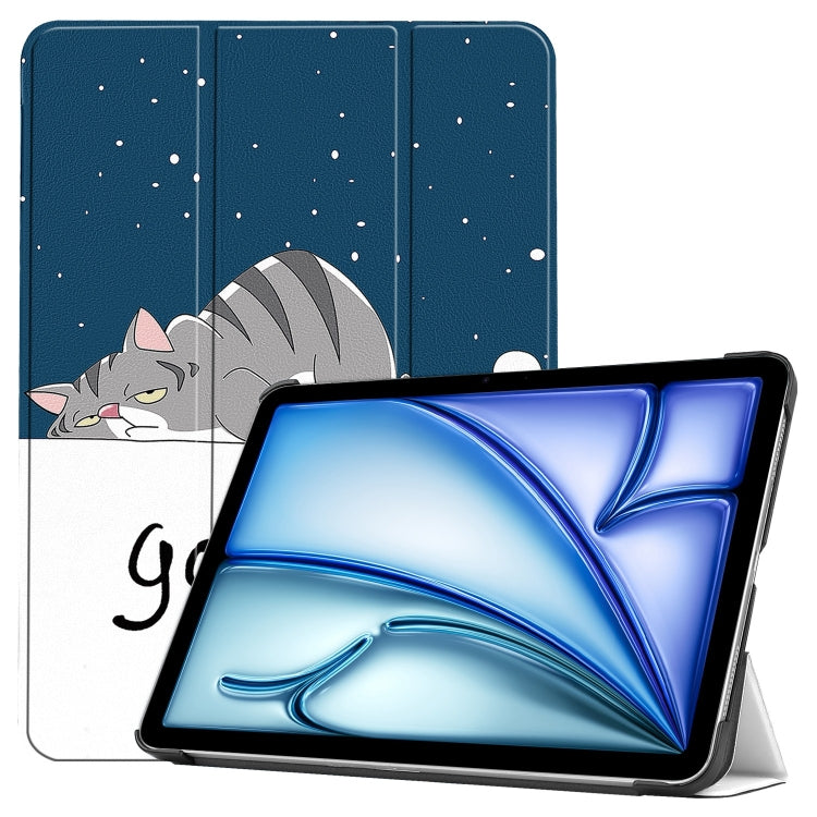 Custer Painted 3-Fold Holder Smart Leather Tablet Case, For iPad Air 13 2025 / 2024, For iPad Pro 13 2024
