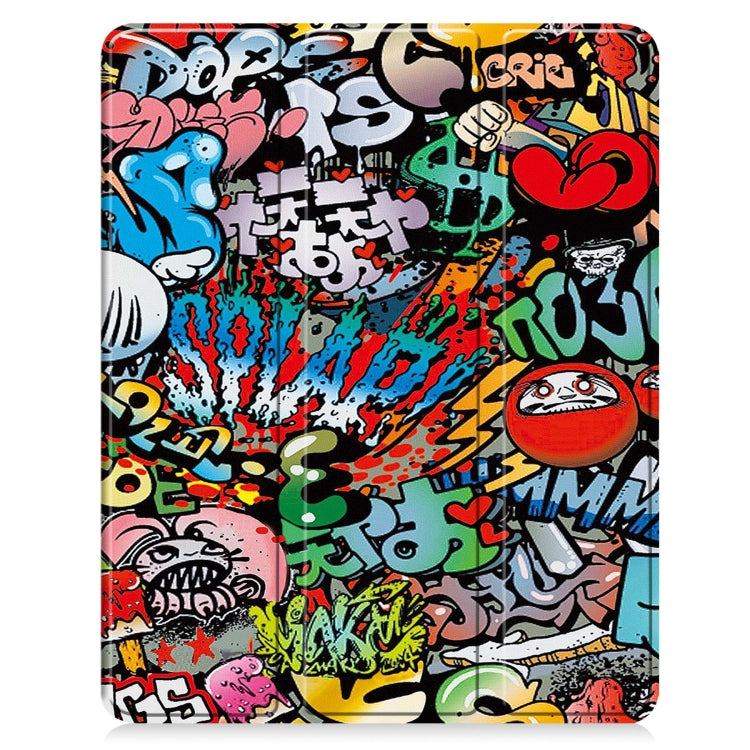Custer Painted 3-Fold Holder Smart Leather Tablet Case with Pen Tray, For iPad Air 13 2024 / 2025, For iPad Pro 13 2024