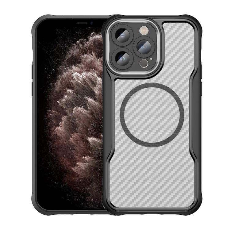 Carbon Fiber Texture MagSafe Translucent Phone Case, For iPhone 11 Pro