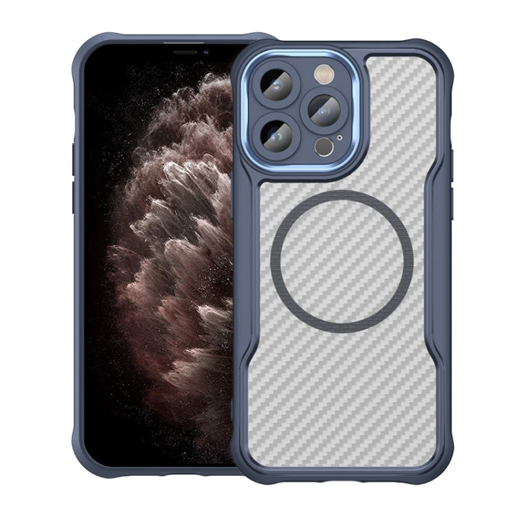 Carbon Fiber Texture MagSafe Translucent Phone Case, For iPhone 11 Pro