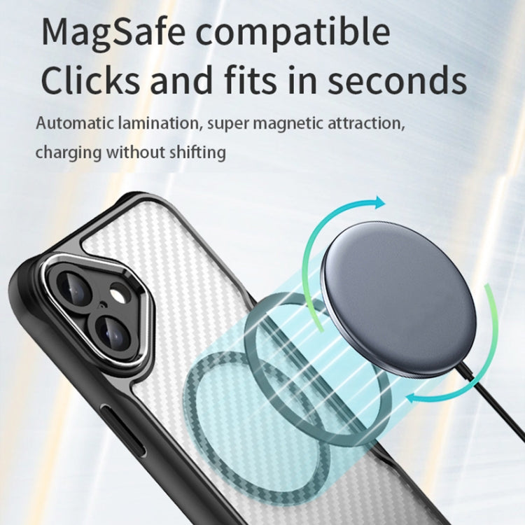 Carbon Fiber Texture MagSafe Translucent Phone Case, For iPhone 16 Pro, For iPhone 16 Plus, For iPhone 16, For iPhone 15 Pro Max, For iPhone 15 Pro, For iPhone 15 Plus / 14 Plus