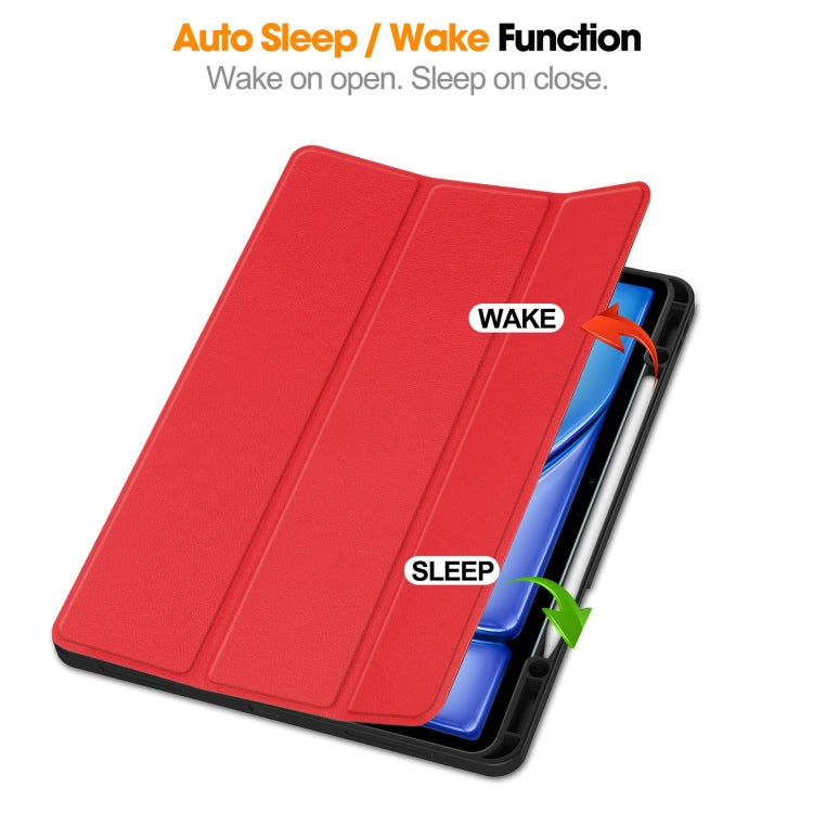 Custer TPU Pure Color 3-Fold Holder Smart Leather Tablet Case with Pen Tray, For iPad Air 13 2024 / 2025, For iPad Pro 13 2024